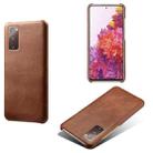 For Samsung Galaxy S20 FE Calf Texture  PC + PU Phone Case(Brown) - 1
