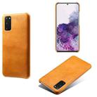 For Samsung Galaxy S20 Calf Texture  PC + PU Phone Case(Orange) - 1