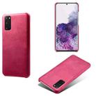 For Samsung Galaxy S20 Calf Texture  PC + PU Phone Case(Rose Red) - 1