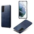 For Samsung Galaxy S21 FE Calf Texture  PC + PU Phone Case(Blue) - 1
