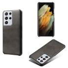 For Samsung Galaxy S21 Ultra 5G Calf Texture  PC + PU Phone Case(Black) - 1