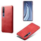 For Xiaomi Mi 10 5G /  Mi 10 Pro 5G Calf Texture PC + PU Phone Case(Red) - 1