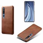 For Xiaomi Mi 10 5G /  Mi 10 Pro 5G Calf Texture PC + PU Phone Case(Brown) - 1