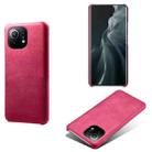 For Xiaomi Mi 11 Calf Texture PC + PU Phone Case(Rose Red) - 1