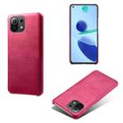 For Xiaomi Mi 11 Lite 5G Calf Texture PC + PU Phone Case(Rose Red) - 1