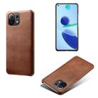 For Xiaomi Mi 11 Lite 5G Calf Texture PC + PU Phone Case(Brown) - 1