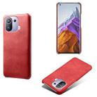 For Xiaomi Mi 11 Pro Calf Texture PC + PU Phone Case(Red) - 1