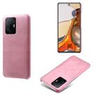 For Xiaomi Mi 11T / 11T Pro Calf Texture PC + PU Phone Case(Pink) - 1