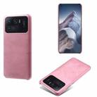 For Xiaomi Mi 11 Ultra Calf Texture PC + PU Phone Case(Pink) - 1