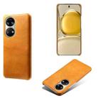 For Huawei P50 Calf Texture PC + PU Phone Case(Orange) - 1