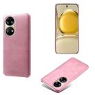 For Huawei P50 Calf Texture PC + PU Phone Case(Pink) - 1