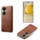 For Huawei P50 Calf Texture PC + PU Phone Case(Brown) - 1