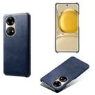 For Huawei P50 Pro Calf Texture PC + PU Phone Case(Blue) - 1