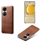 For Huawei P50 Pro Calf Texture PC + PU Phone Case(Brown) - 1