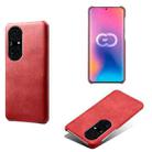 For Huawei P50 Pro+ Calf Texture PC + PU Phone Case(Red) - 1