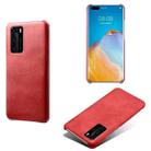 For Huawei P40 Calf Texture PC + PU Phone Case(Red) - 1