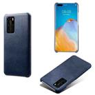 For Huawei P40 Calf Texture PC + PU Phone Case(Blue) - 1