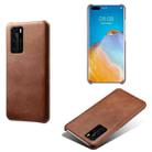 For Huawei P40 Calf Texture PC + PU Phone Case(Brown) - 1