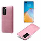 For Huawei P40 Pro Calf Texture PC + PU Phone Case(Pink) - 1