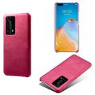 For Huawei P40 Pro+ Calf Texture PC + PU Phone Case(Rose Red) - 1