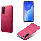 For Huawei nova 7 SE Calf Texture PC + PU Phone Case(Rose Red) - 1