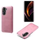 For Honor 60 Pro Calf Texture PC + PU Phone Case(Pink) - 1