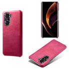 For Honor 60 Pro Calf Texture PC + PU Phone Case(Rose Red) - 1