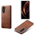 For Honor 60 Pro Calf Texture PC + PU Phone Case(Brown) - 1