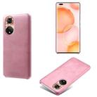 For Honor 50 Pro Calf Texture PC + PU Phone Case(Pink) - 1