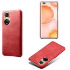 For Honor 50 Pro Calf Texture PC + PU Phone Case(Red) - 1