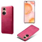 For Honor 50 Pro Calf Texture PC + PU Phone Case(Rose Red) - 1