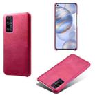 For Honor 30 Calf Texture PC + PU Phone Case(Rose Red) - 1