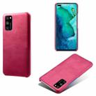 For Honor V30 Pro Calf Texture PC + PU Phone Case(Rose Red) - 1