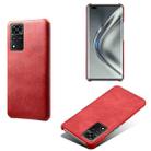 For Honor V40 5G Calf Texture PC + PU Phone Case(Red) - 1