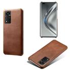 For Honor V40 5G Calf Texture PC + PU Phone Case(Brown) - 1