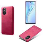 For Honor V40 Lite Calf Texture PC + PU Phone Case(Rose Red) - 1