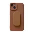 For iPhone 13 Pro TPU Phone Case with Holder (Brown) - 1