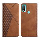 For Motorola Moto E20 / E30 / E40 Skin Feel Magnetic Leather Phone Case(Brown) - 1