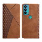 For Motorola Edge 20 Skin Feel Magnetic Leather Phone Case(Brown) - 1