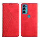 For Motorola Edge 20 Skin Feel Magnetic Leather Phone Case(Red) - 1