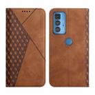 For Motorola Edge 20 Pro Skin Feel Magnetic Leather Phone Case(Brown) - 1