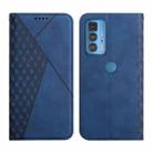 For Motorola Edge 20 Pro Skin Feel Magnetic Leather Phone Case(Blue) - 1