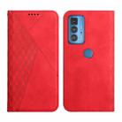 For Motorola Edge 20 Pro Skin Feel Magnetic Leather Phone Case(Red) - 1