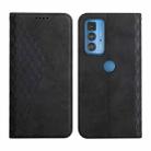 For Motorola Edge 20 Pro Skin Feel Magnetic Leather Phone Case(Black) - 1