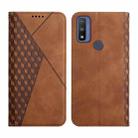 For Motorola G Pure Skin Feel Magnetic Leather Phone Case(Brown) - 1