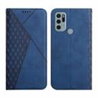 For Motorola Moto G60S Skin Feel Magnetic Leather Phone Case(Blue) - 1