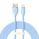 Baseus CAGD000103 Jelly Series 2.4A USB to 8 Pin Liquid Silicone Fast Charging Data Cable, Cable Length:2m(Blue) - 1