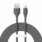 Baseus CAGD000101 Jelly Series 2.4A USB to 8 Pin Liquid Silicone Fast Charging Data Cable, Cable Length:2m(Black) - 1