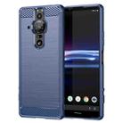 For Sony Xperia Pro-I Brushed Carbon Fiber Texture TPU Phone Case(Blue) - 1