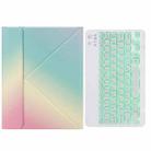 H-097S Monochrome Backlight Bluetooth Keyboard Leather Case with Rear Three-fold Holder For iPad 9.7 2018 & 2017(Rainbow) - 1